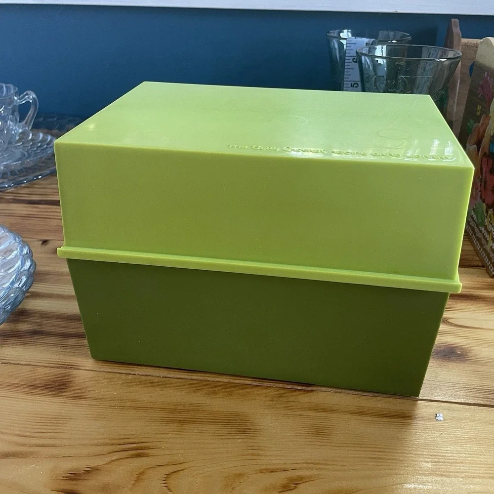 1971 Betty Crocker Recipe Card Library Box, Avocado Two-Tone  Cooking Storage